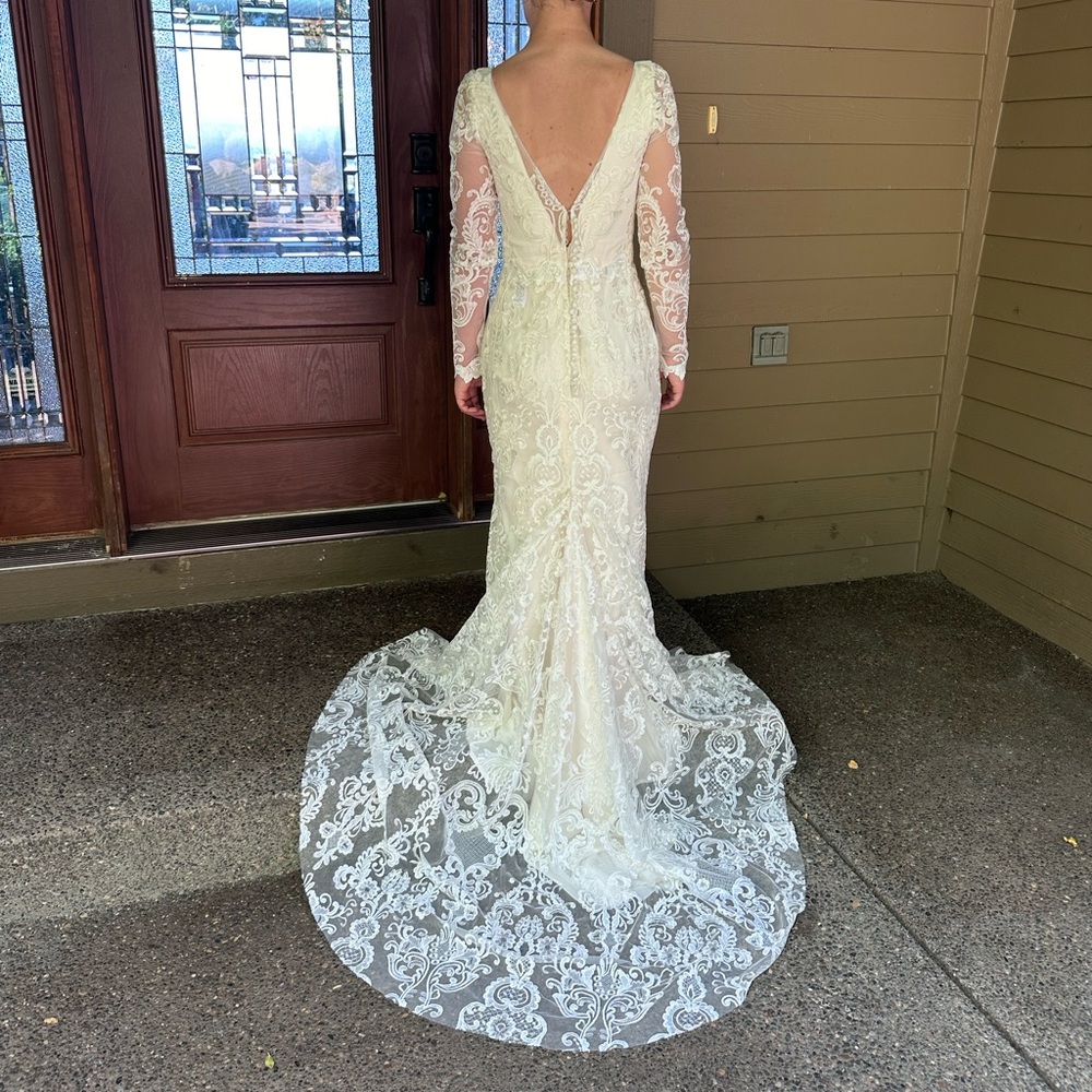 Wedding Dress: Silk Slip with Lace Overlay
